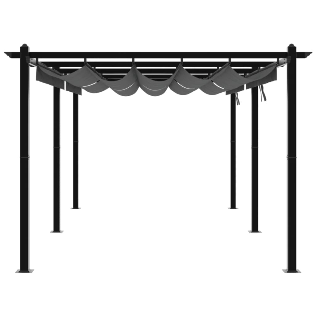 Tonnelle avec toit rétractable anthracite 3x6 m aluminium