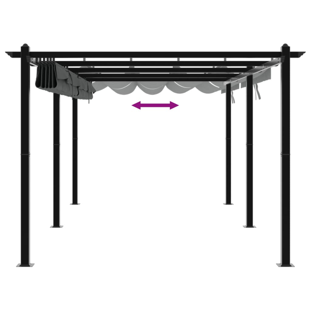 Tonnelle avec toit rétractable anthracite 3x6 m aluminium