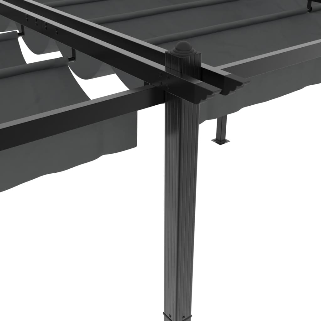 Tonnelle avec toit rétractable anthracite 3x6 m aluminium