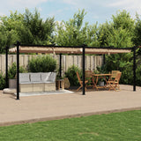 Tonnelle de jardin avec toit rétractable taupe 3x6 m aluminium