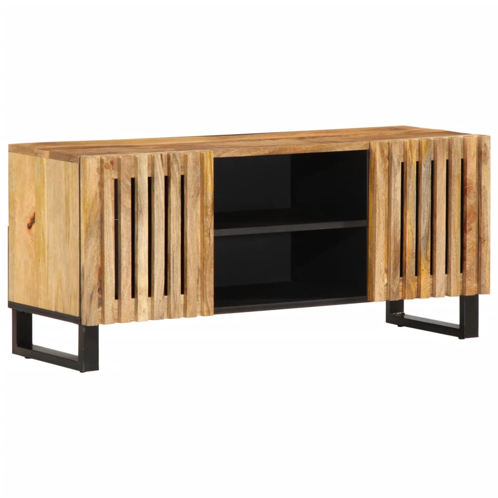 Meuble TV 105x34x46 cm bois massif de manguier brut