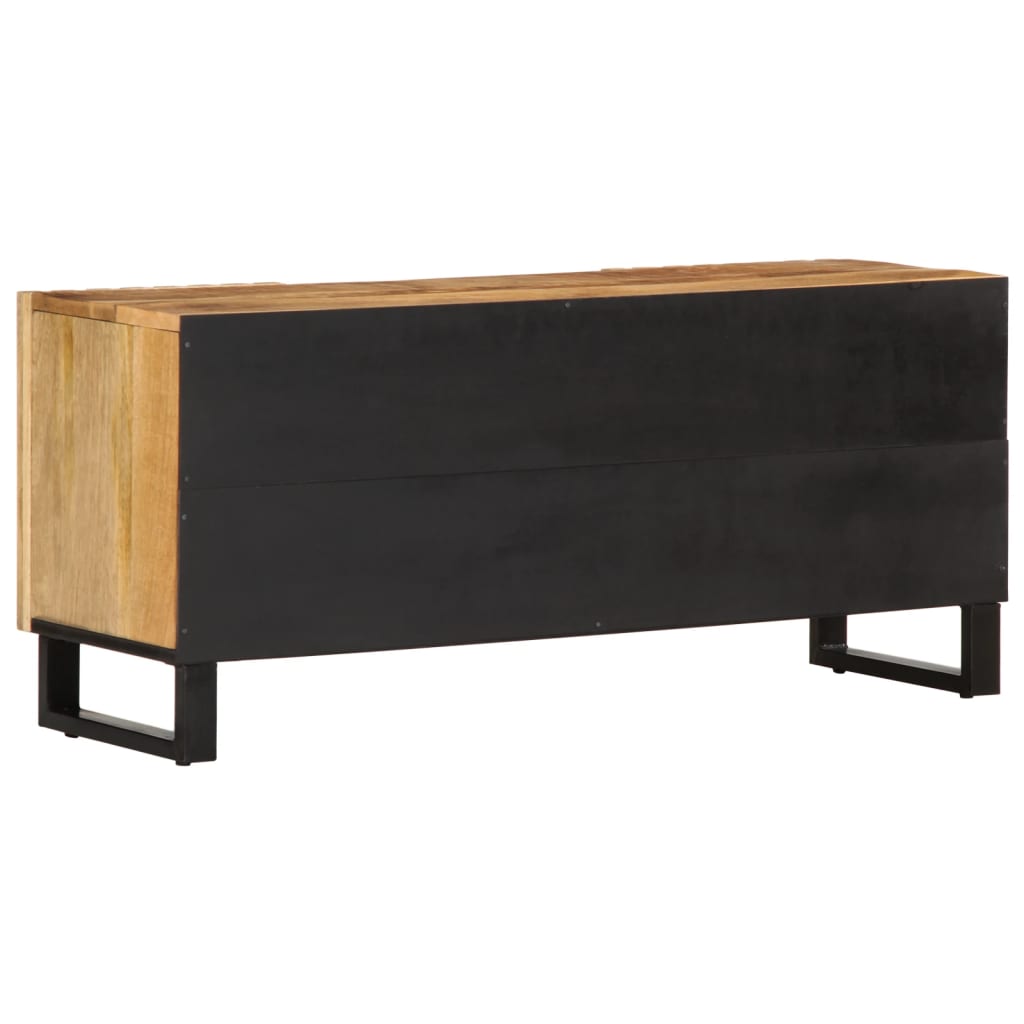 Meuble TV 105x34x46 cm bois massif de manguier brut