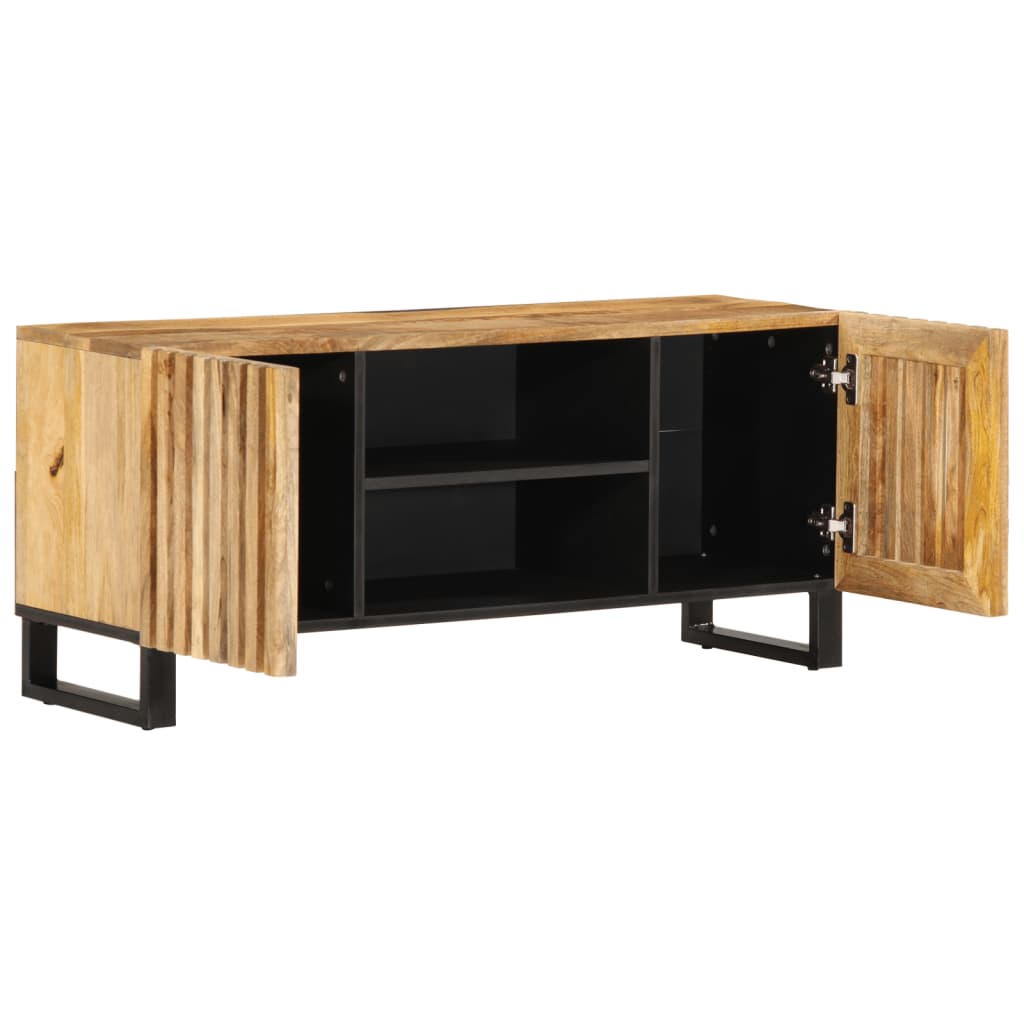 Meuble TV 105x34x46 cm bois massif de manguier brut