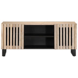 Meuble TV blanc 105x34x46 cm bois massif de manguier