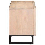 Meuble TV blanc 105x34x46 cm bois massif de manguier