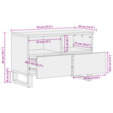 TV-Schrank 70x34x46 cm, massives rohes Mangoholz