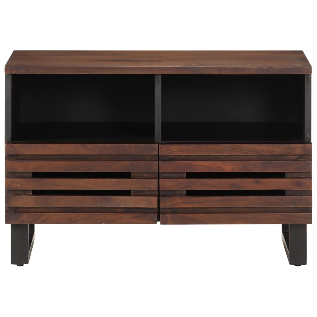 Meuble TV marron 70x34x46 cm bois massif de manguier