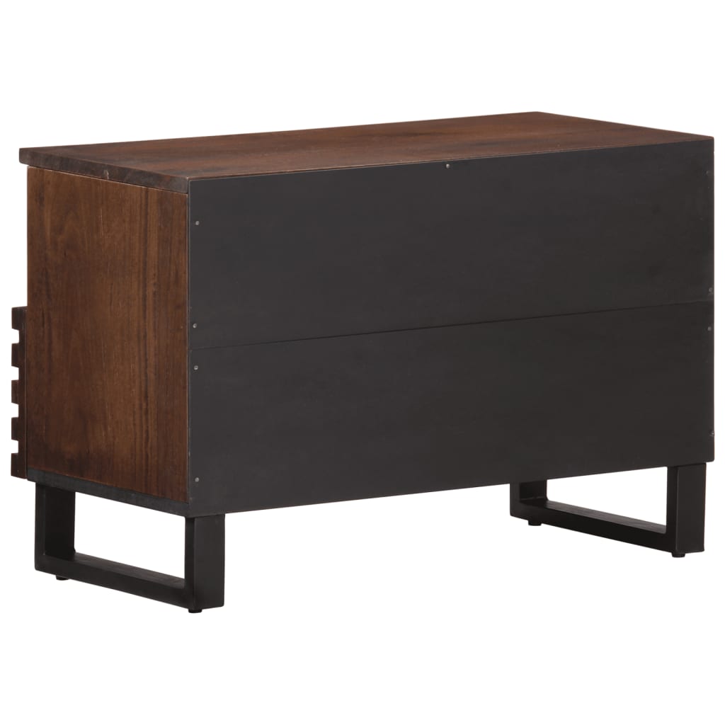 Meuble TV marron 70x34x46 cm bois massif de manguier