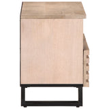 Meuble TV blanc 70x34x46 cm bois massif de manguier