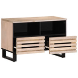 Meuble TV blanc 70x34x46 cm bois massif de manguier