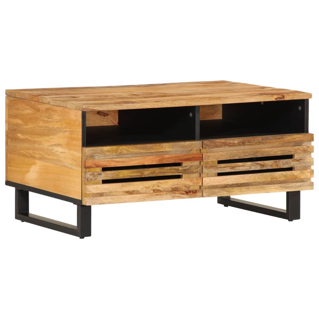 Table basse 80x55x40 cm bois de manguier massif brut