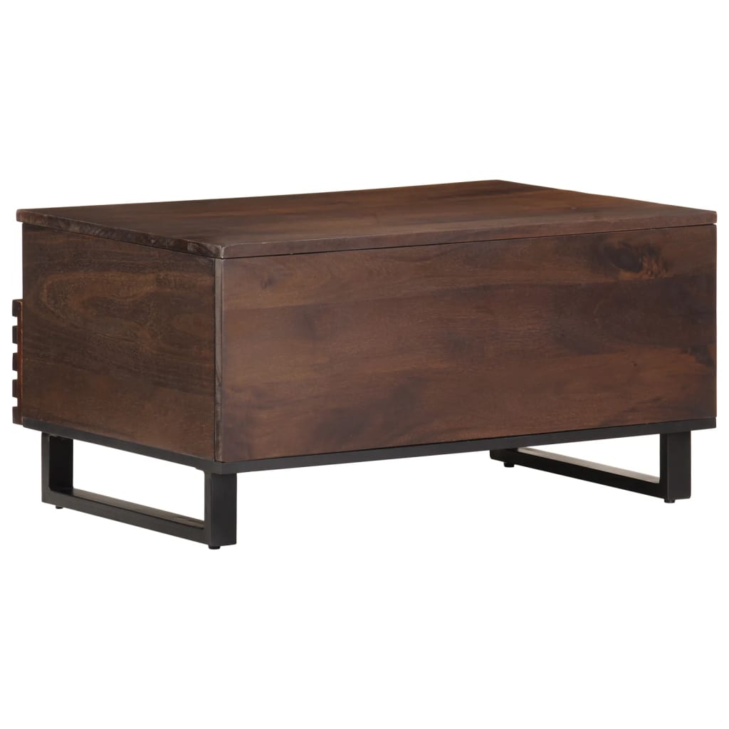 Table basse marron 80x55x40 cm bois de massif manguier