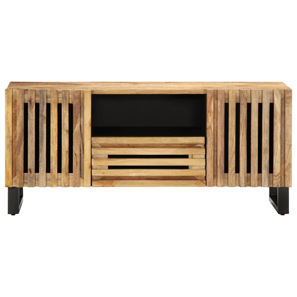 Meuble TV 100x34x46 cm bois massif de manguier brut