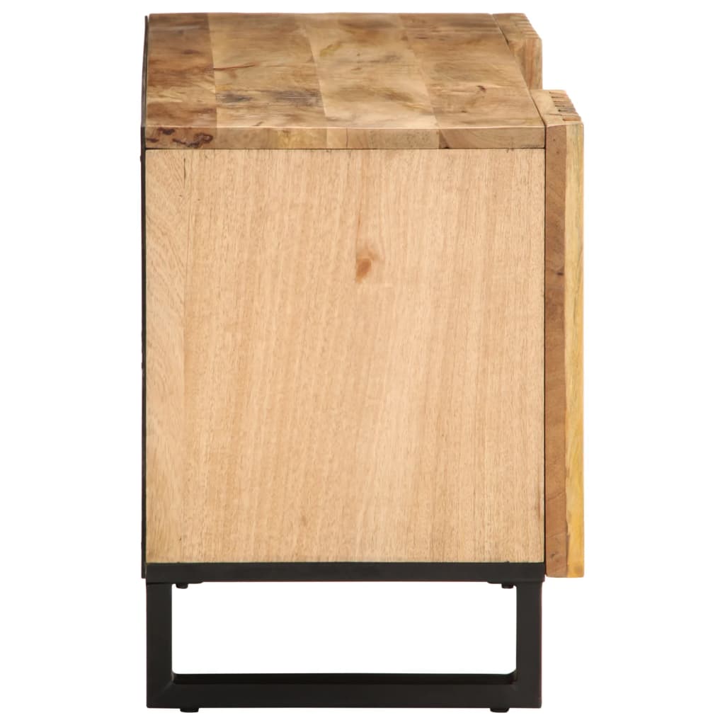 Meuble TV 100x34x46 cm bois massif de manguier brut