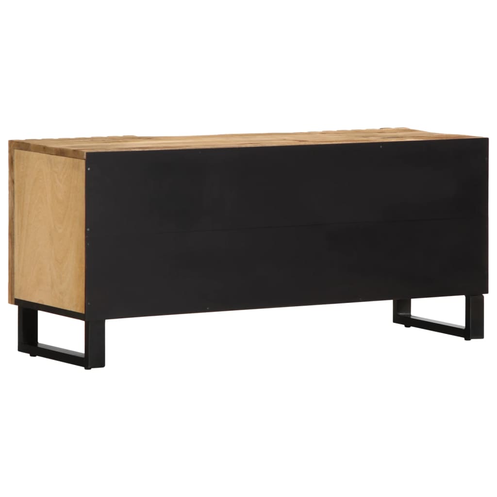 Meuble TV 100x34x46 cm bois massif de manguier brut