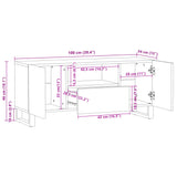 Meuble TV 100x34x46 cm bois d'acacia massif