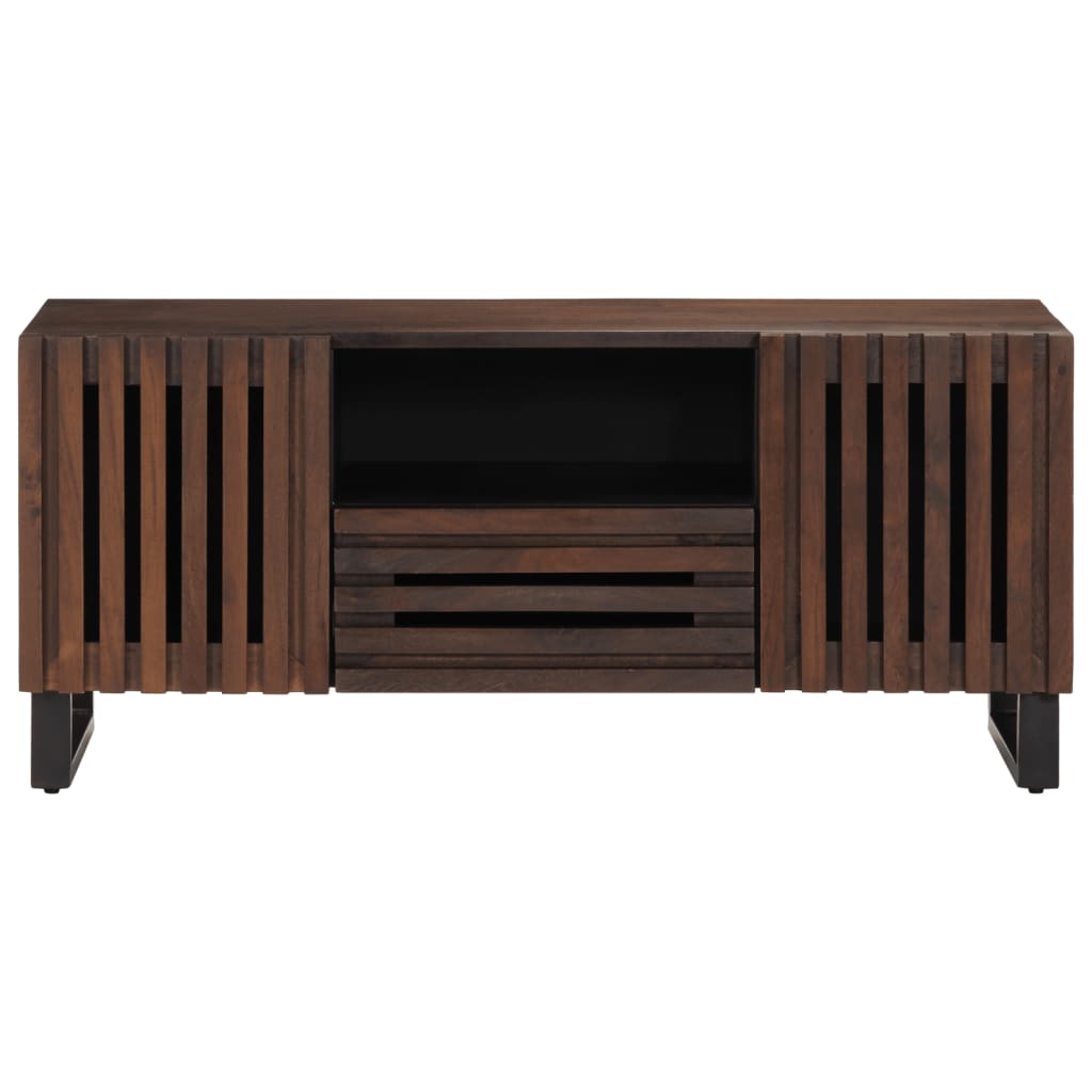 Meuble TV marron 100x34x46 cm bois massif manguier