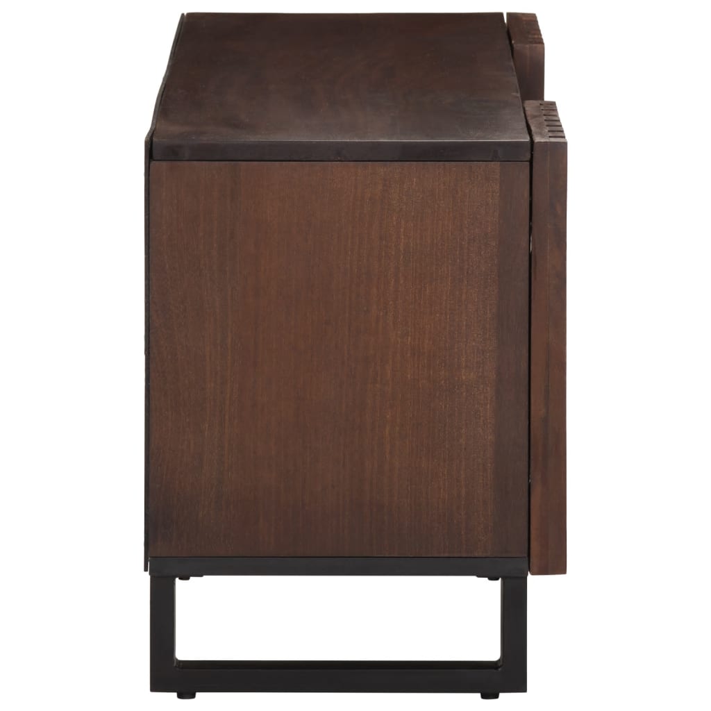 Meuble TV marron 100x34x46 cm bois massif manguier