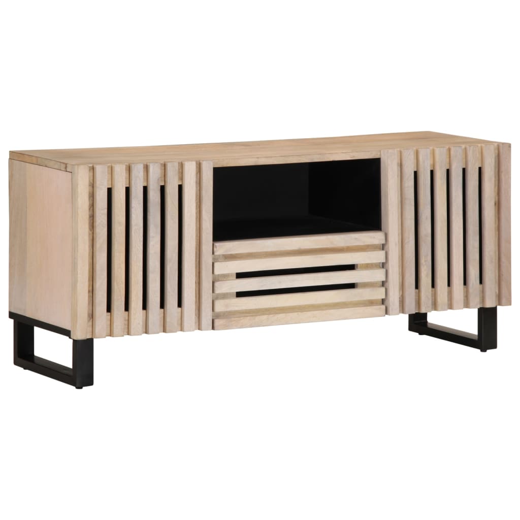 Meuble TV 100x34x46 cm bois massif de manguier