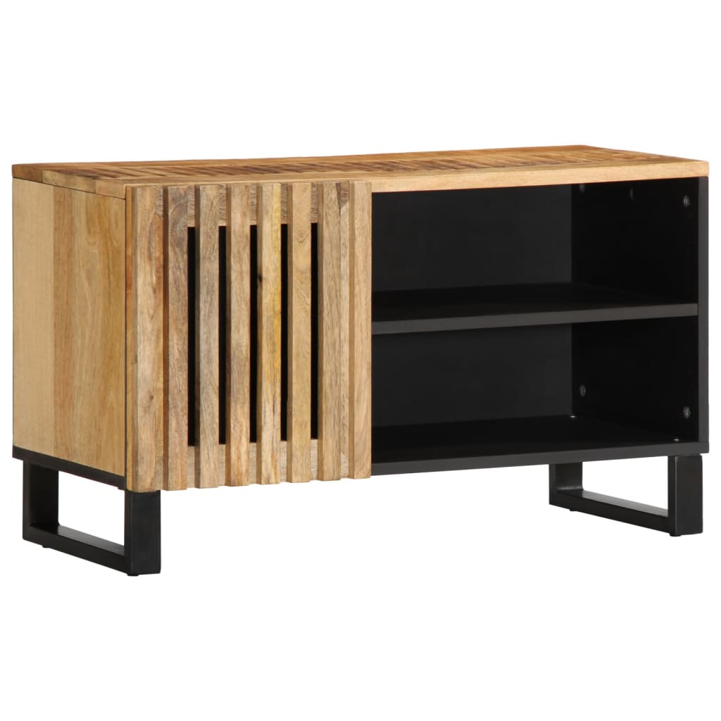 Meuble TV 80x34x46 cm bois massif de manguier brut