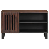 Meuble TV marron 80x34x46 cm bois massif de manguier