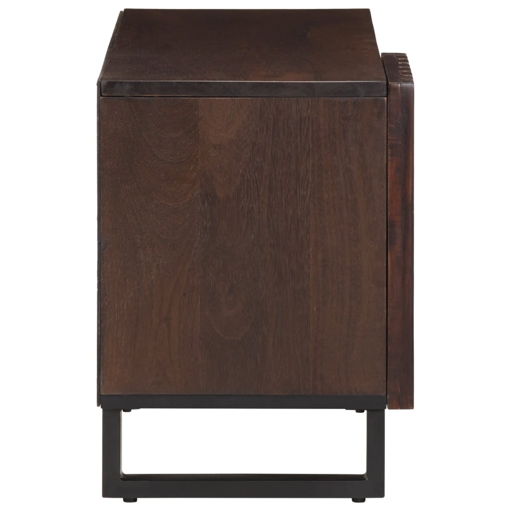 Meuble TV marron 80x34x46 cm bois massif de manguier