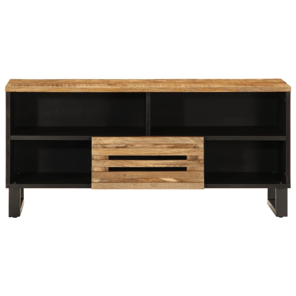 Meuble TV 100x34x46 cm bois massif de manguier brut