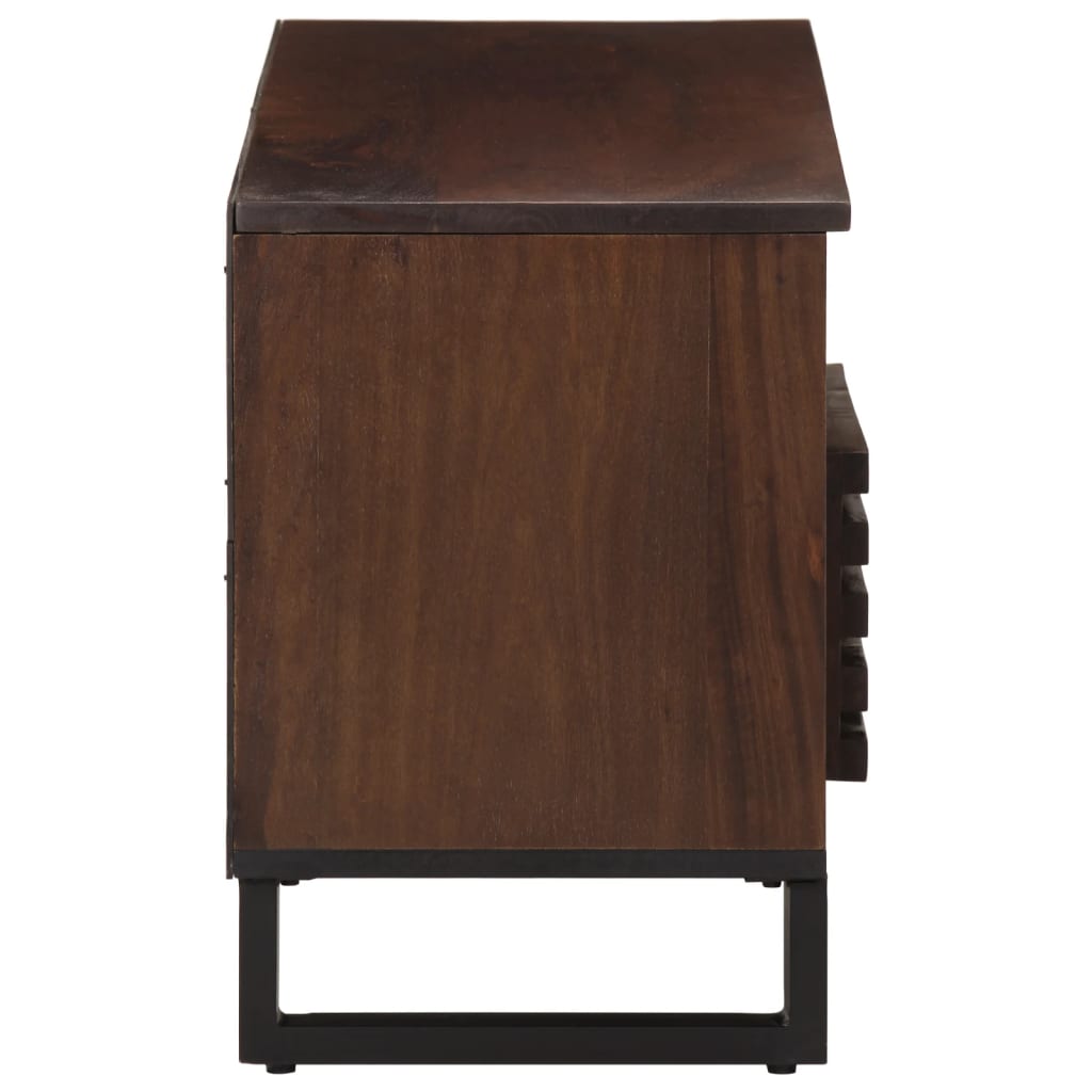 Meuble TV marron 100x34x46 cm bois massif manguier