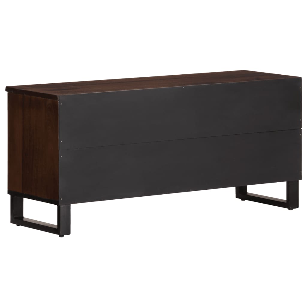 Meuble TV marron 100x34x46 cm bois massif manguier