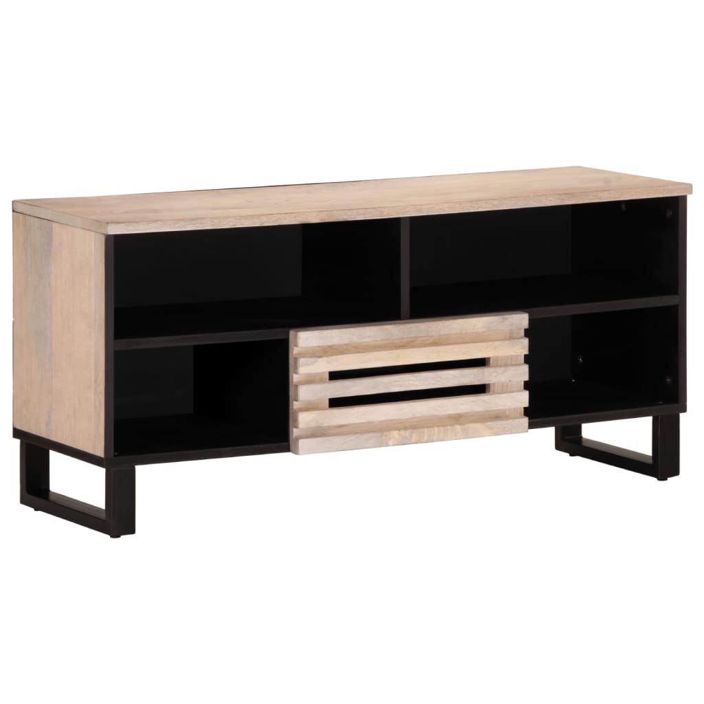 Meuble TV 100x34x46 cm bois massif de manguier