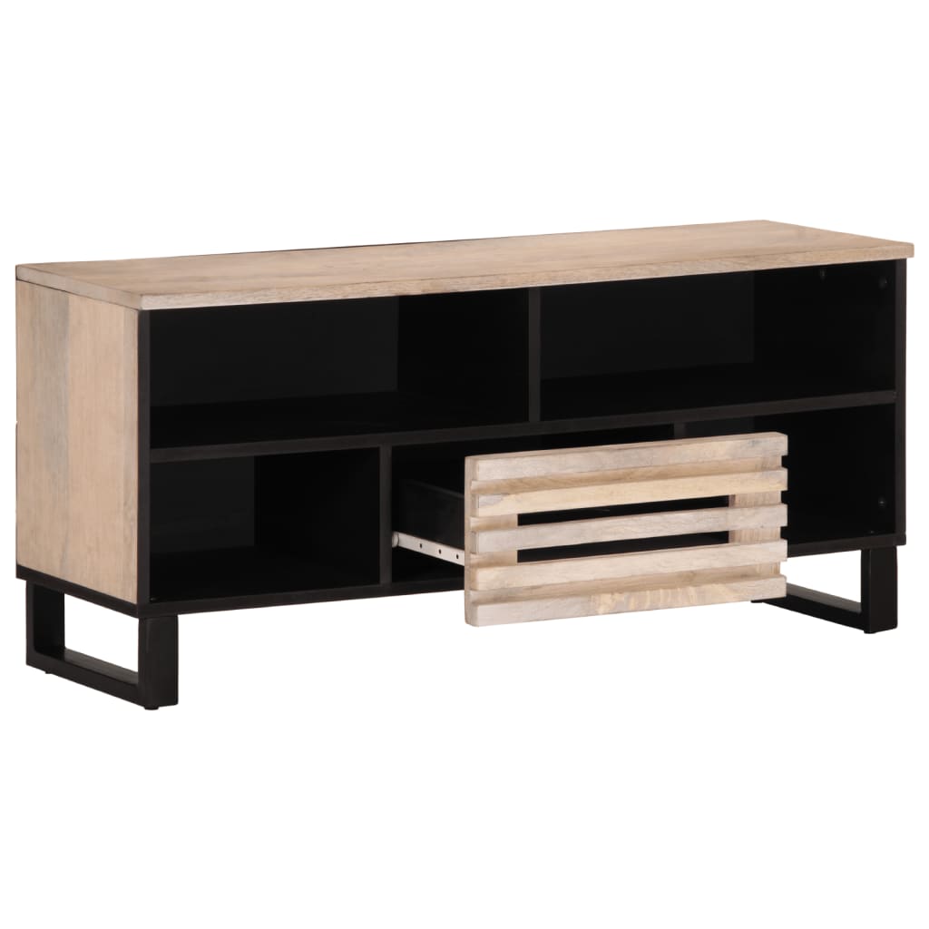 Meuble TV 100x34x46 cm bois massif de manguier