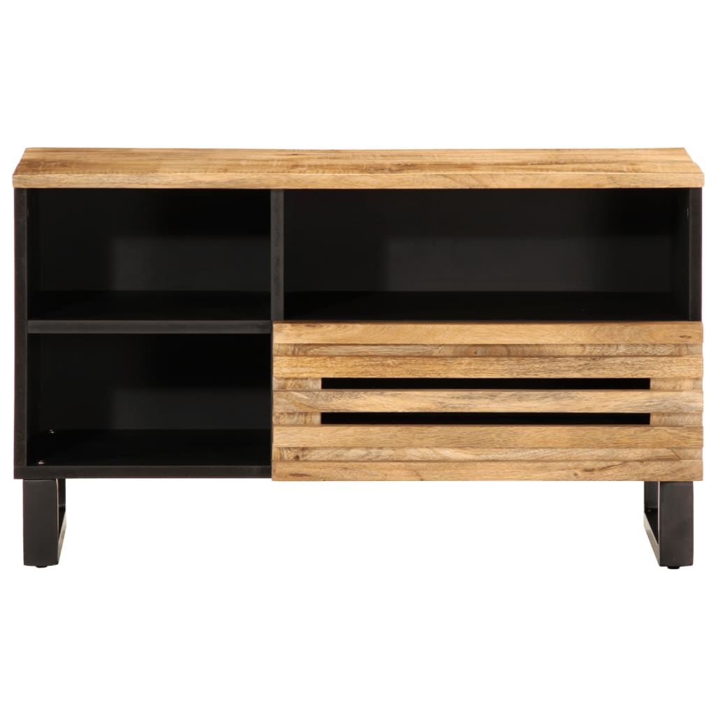 Meuble TV 80x34x46 cm bois massif de manguier brut