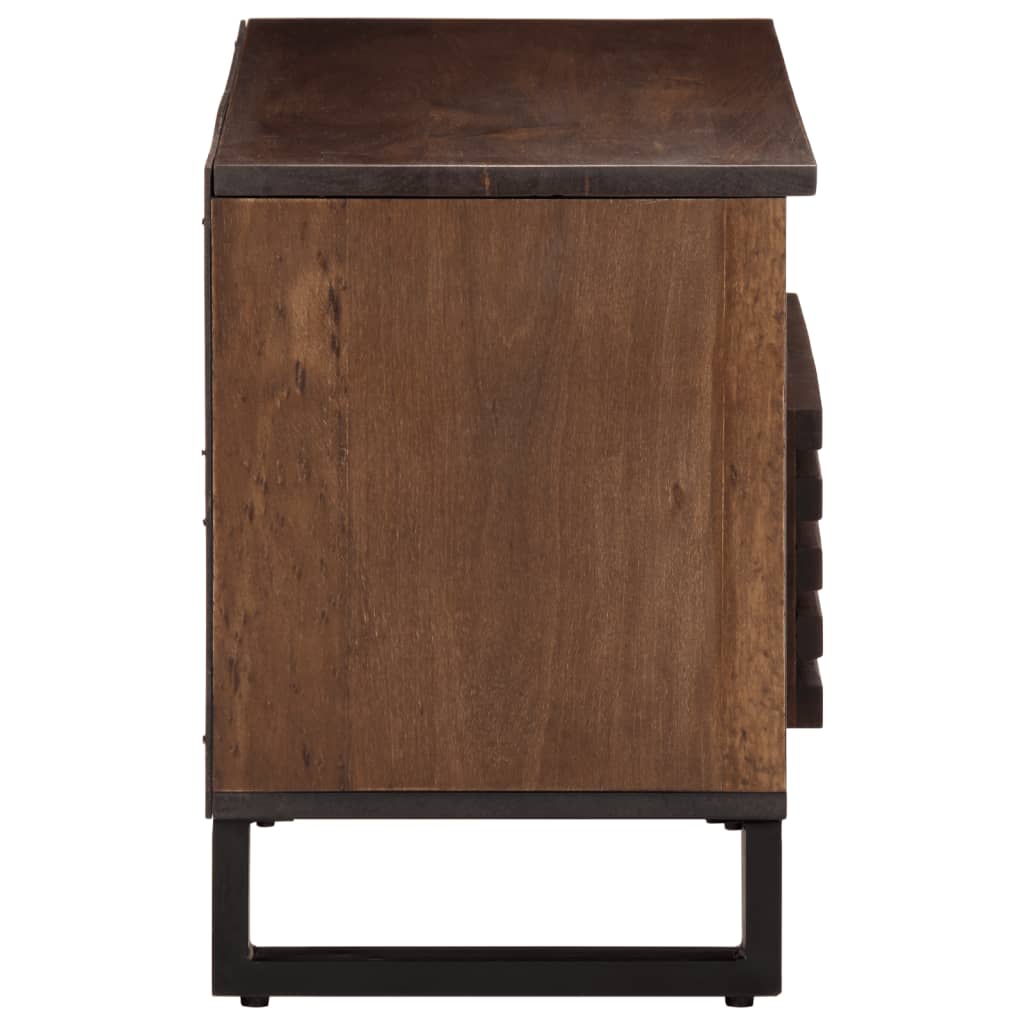 Meuble TV marron 80x34x46 cm bois massif de manguier