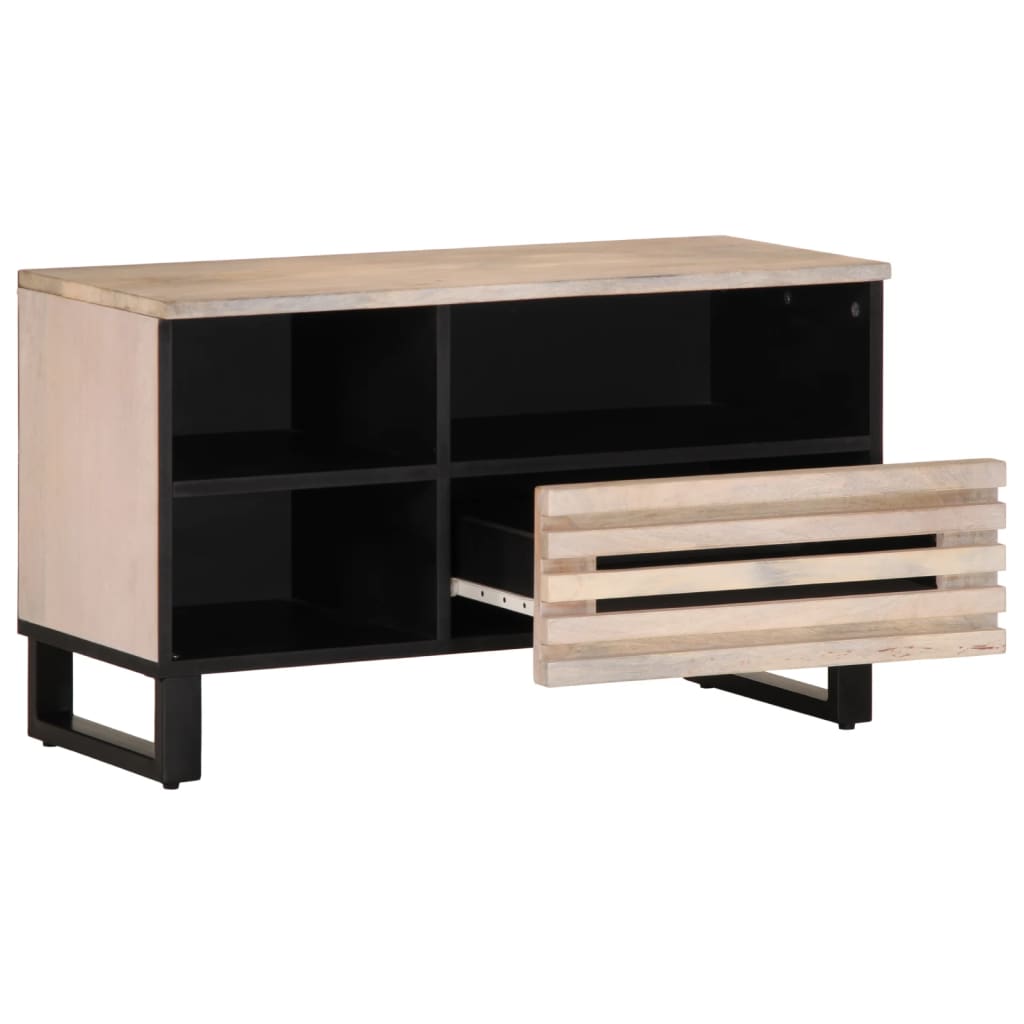 Meuble TV 80x34x46 cm bois massif de manguier