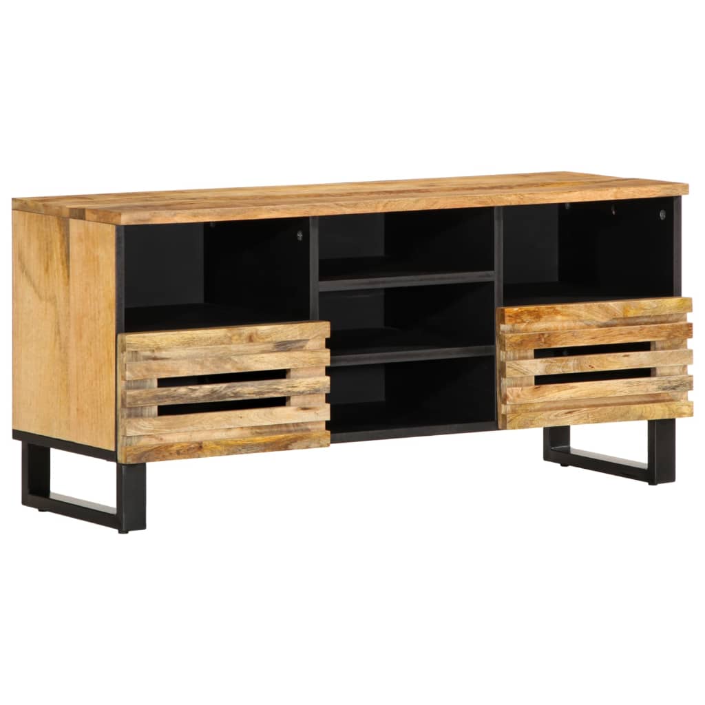 Meuble TV 100x34x46 cm bois massif de manguier brut