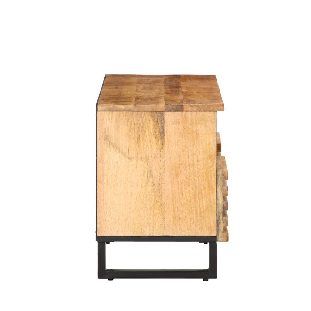 Meuble TV 100x34x46 cm bois massif de manguier brut