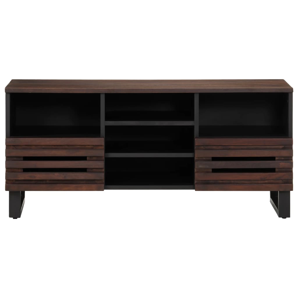 Meuble TV marron 100x34x46 cm bois massif manguier