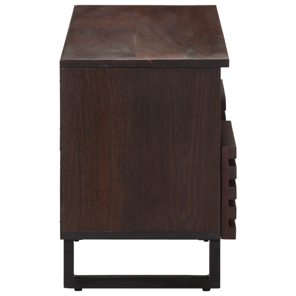 Meuble TV marron 100x34x46 cm bois massif manguier