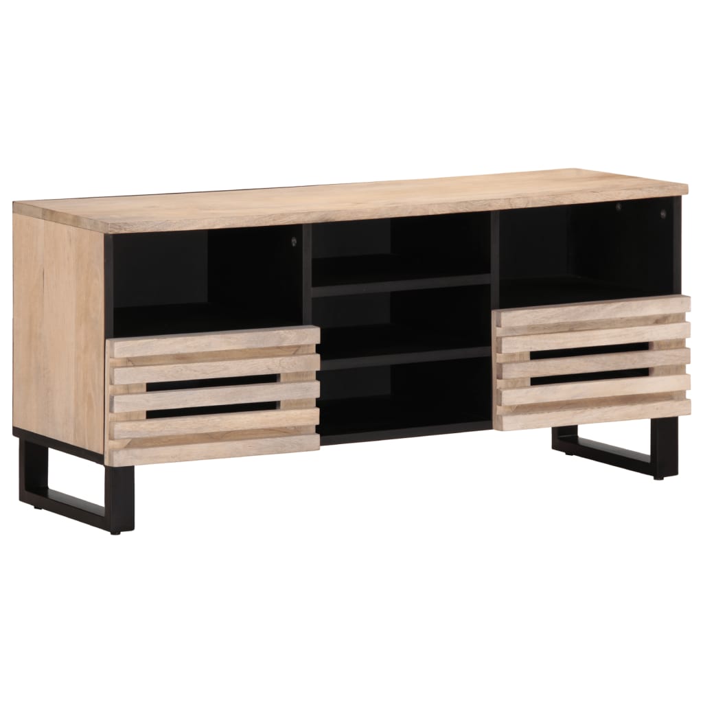 Meuble TV 100x34x46 cm bois massif de manguier