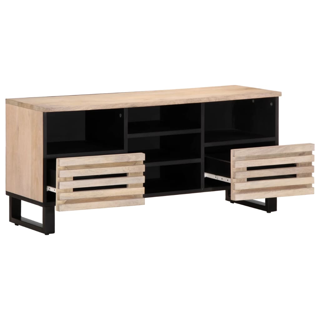 Meuble TV 100x34x46 cm bois massif de manguier