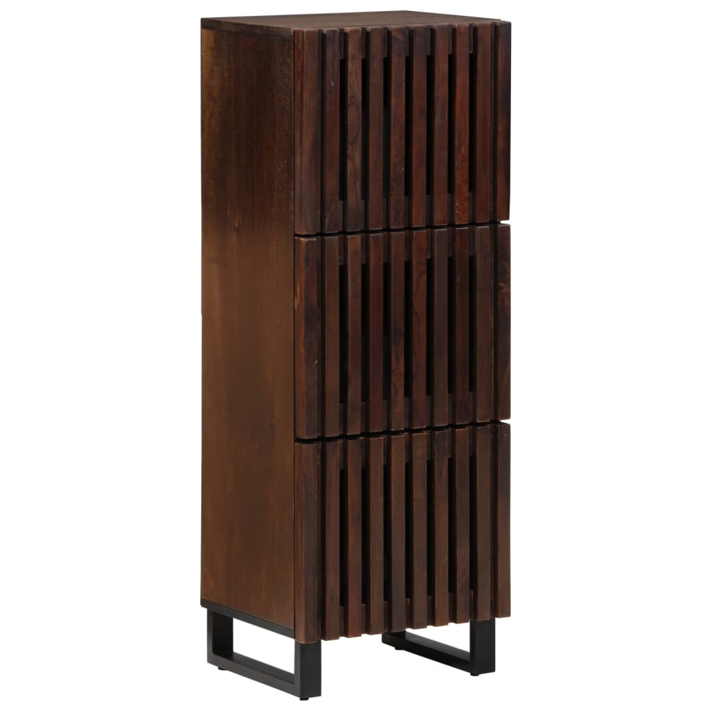 Braunes Sideboard 40x34x110 cm aus massivem Mangoholz