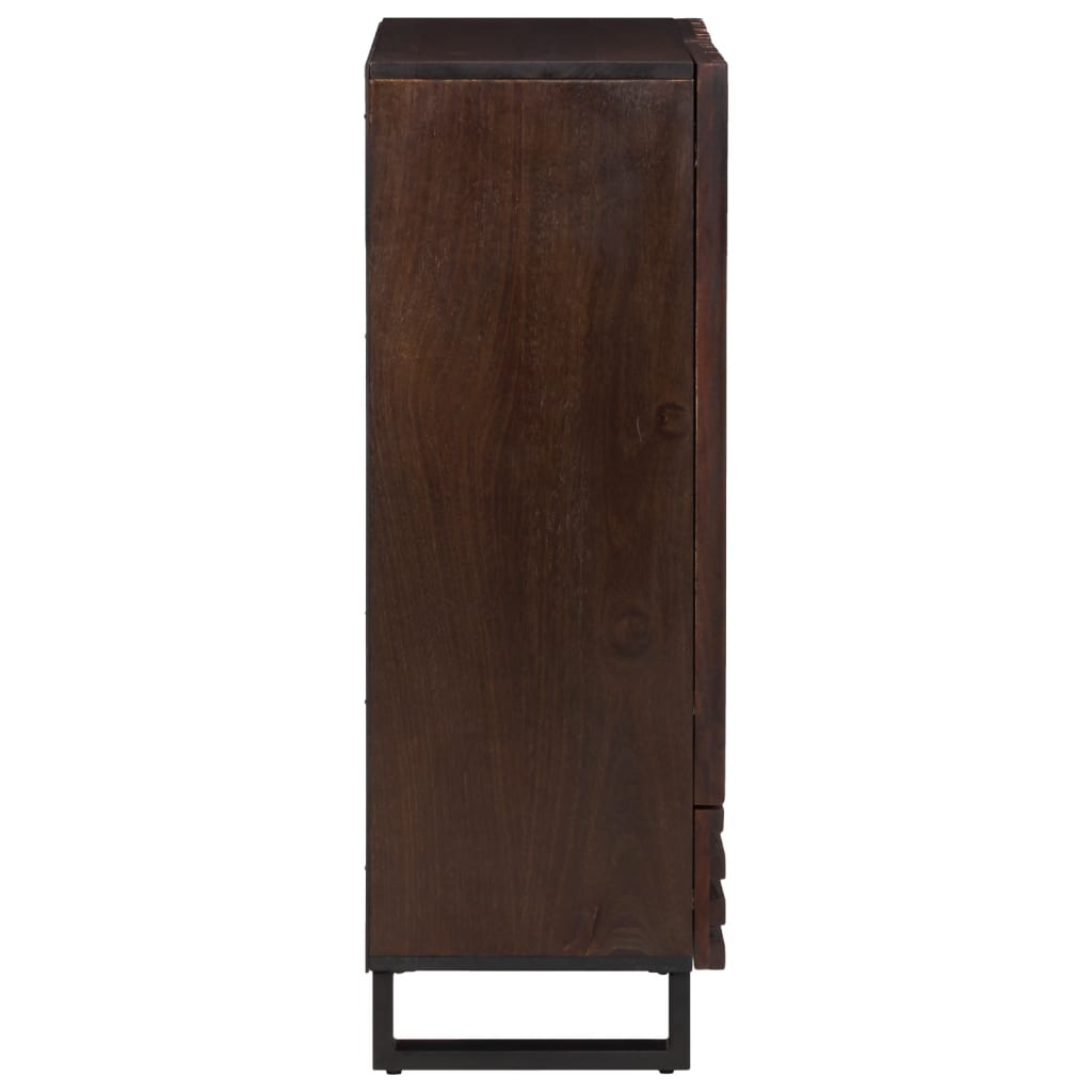 Braunes Sideboard 60x34x100 cm aus massivem Mangoholz