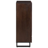 Braunes Sideboard 60x34x100 cm aus massivem Mangoholz