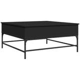 Schwarzer Couchtisch 95x95x45 cm aus Holzwerkstoff und Metall