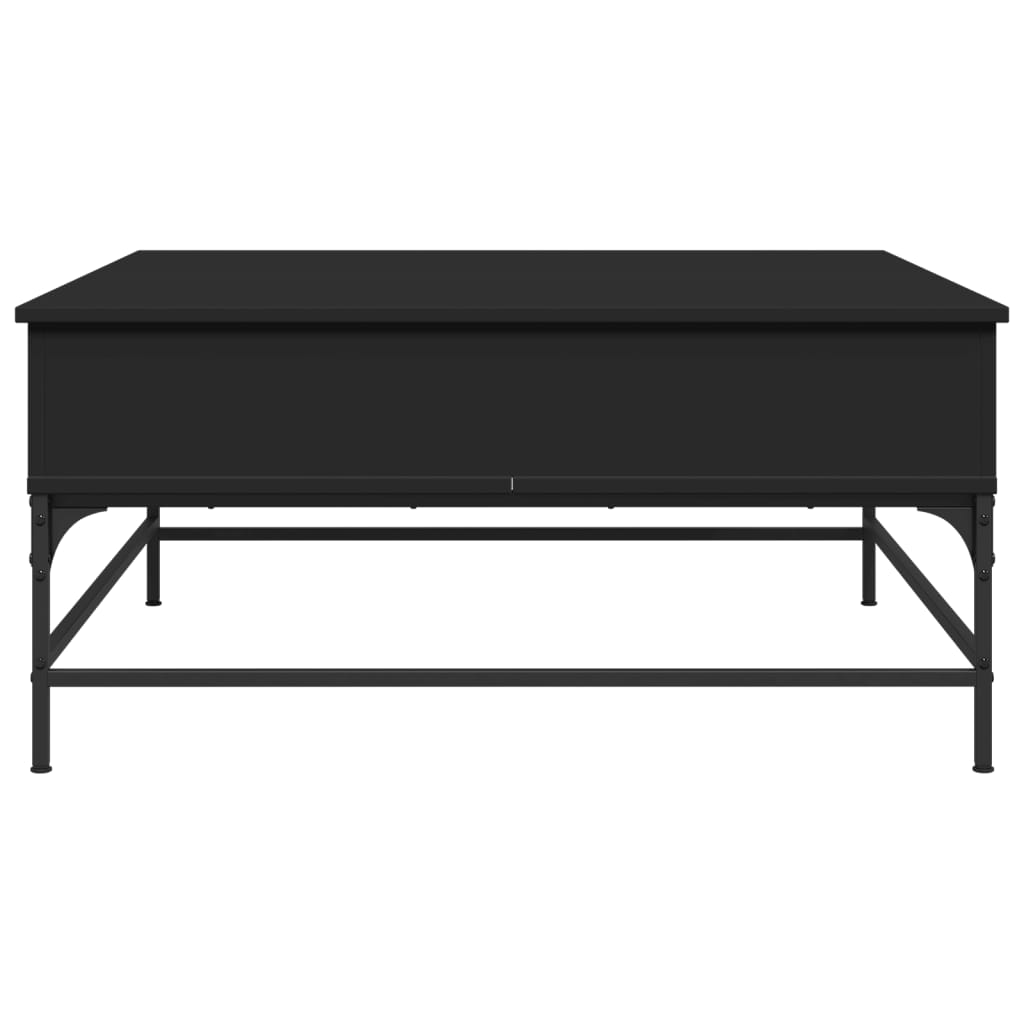 Schwarzer Couchtisch 95x95x45 cm aus Holzwerkstoff und Metall