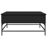 Schwarzer Couchtisch 95x95x45 cm aus Holzwerkstoff und Metall