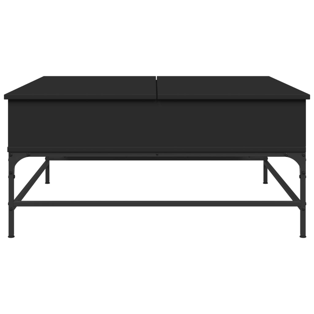 Schwarzer Couchtisch 95x95x45 cm aus Holzwerkstoff und Metall