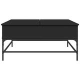 Schwarzer Couchtisch 95x95x45 cm aus Holzwerkstoff und Metall