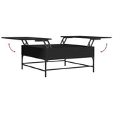 Schwarzer Couchtisch 95x95x45 cm aus Holzwerkstoff und Metall