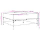 Schwarzer Couchtisch 95x95x45 cm aus Holzwerkstoff und Metall